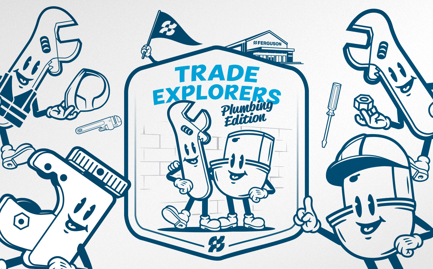 Ferguson Trade Explorers Activity Book Design | Zach Hallum Portfolio Layout design and activity creation (maze, word search, stickers) for Ferguson Trade Explorers book by Zach Hallum | zthdesign.com.